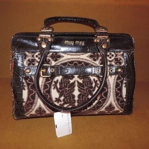 MIU MIU JACQUARD  LEATHER BAG MED SIZE  UNUSED